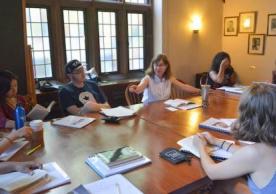 Class during the  “Citizens, Thinkers, Writers: Reflecting on Civic Life,” (CTW) a residential summer program